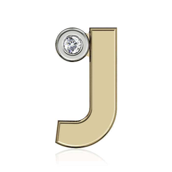 

Подвеска буква "j" с бриллиантами из желтого золота 585 пробы, Коллекция Weeks