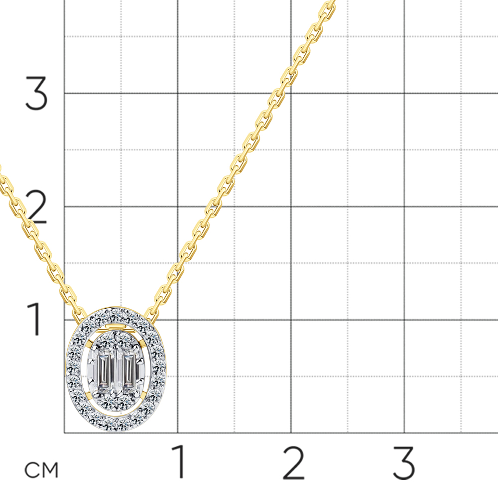 Колье с бриллиантами из желтого золота 585 пробы, фото № 2