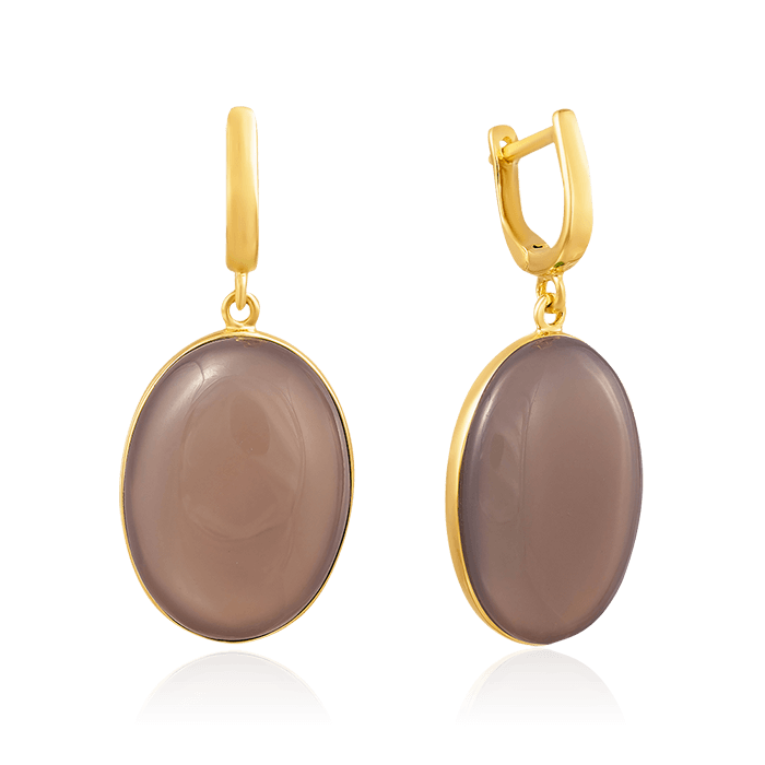

Серьги с агатом из серебра 925 пробы