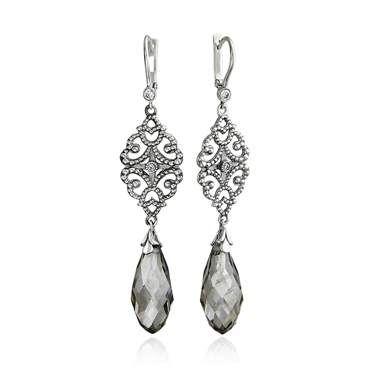 

Серьги с фианитами из серебра 925 пробы