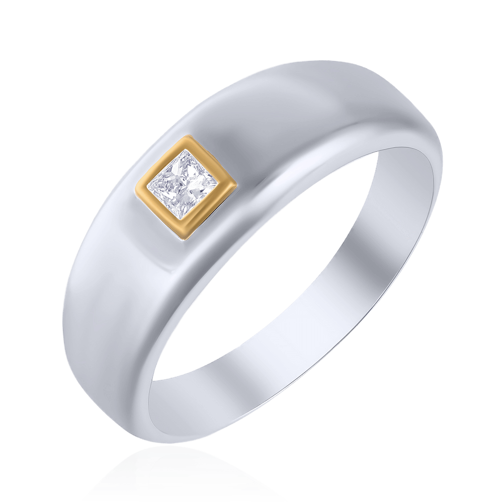 Кольцо с бриллиантами из комбинированного золота 585 (арт. 87500)