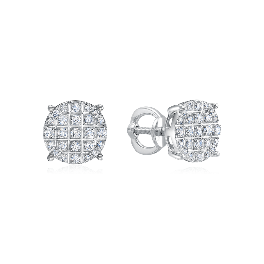 Серьги с бриллиантами из белого золота 585 пробы (арт. 106999)