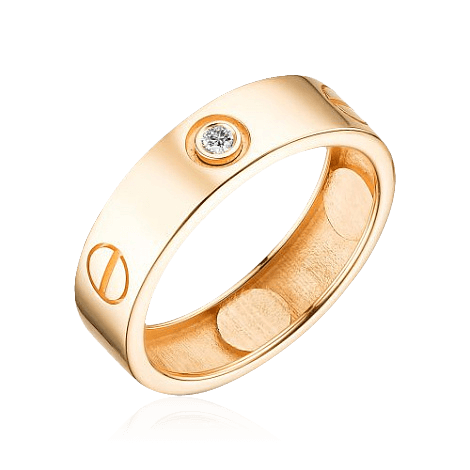 Кольцо с бриллиантами из красного золота 585 пробы (арт. 100423)