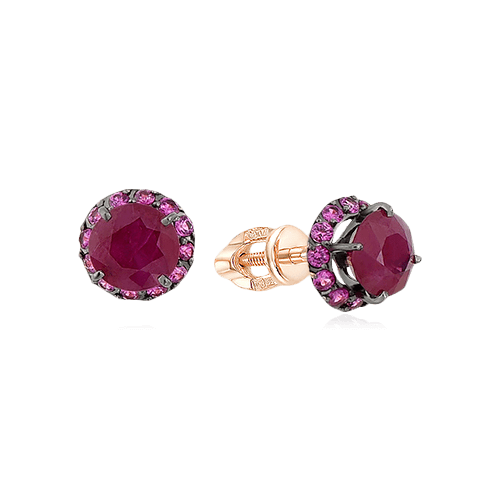 Серьги с рубином из красного золота 585 пробы (арт. 78833)