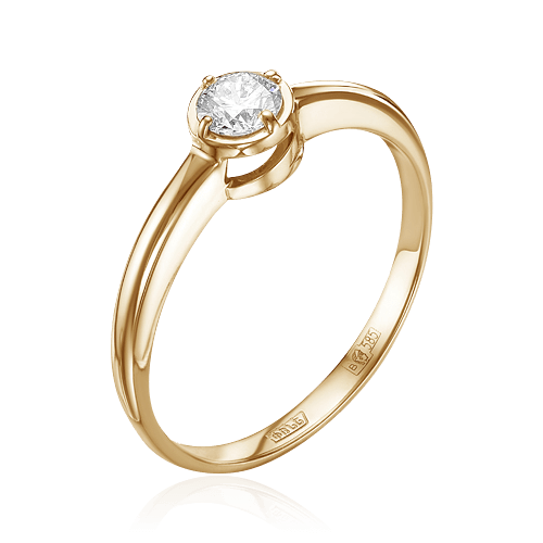 Кольцо с бриллиантами из красного золота 585 (арт. 58909)