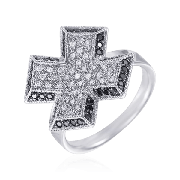 Кольцо с бриллиантами из белого золота 585 пробы (арт. 133733)