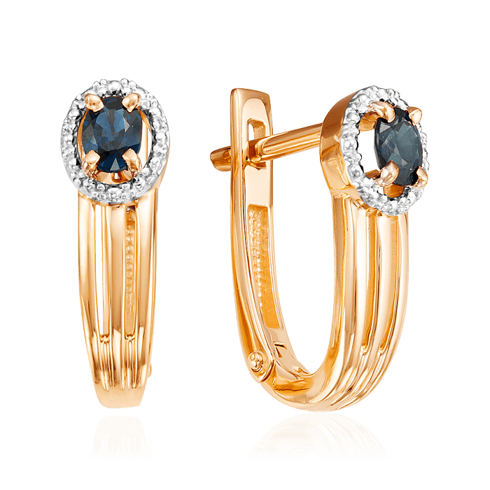 

Серьги с сапфиром из красного золота 585 пробы