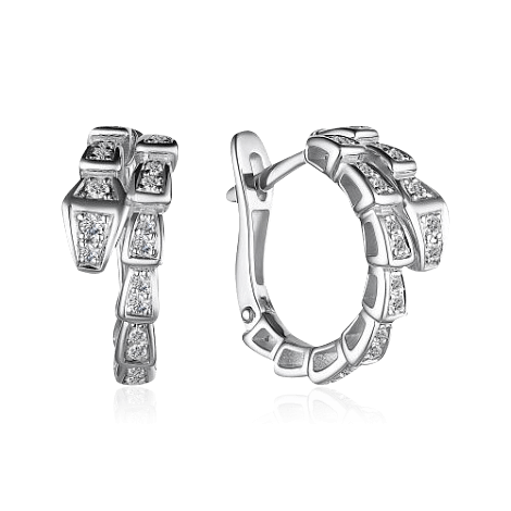Серьги с бриллиантами из белого золота 585 пробы (арт. 111758)