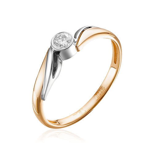 Кольцо с бриллиантами из комбинированного золота 585 (арт. 68250)