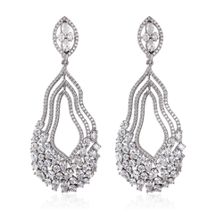 Серьги с цирконом из серебра 925 пробы (арт. 50256)