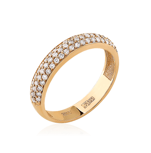 Кольцо с бриллиантами из красного золота 585 (арт. 54975)
