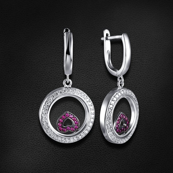 

Серьги с фианитами из серебра 925 пробы