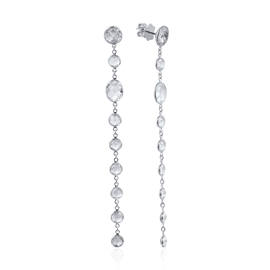 Серьги с топазом из белого золота 585 пробы, фото № 1