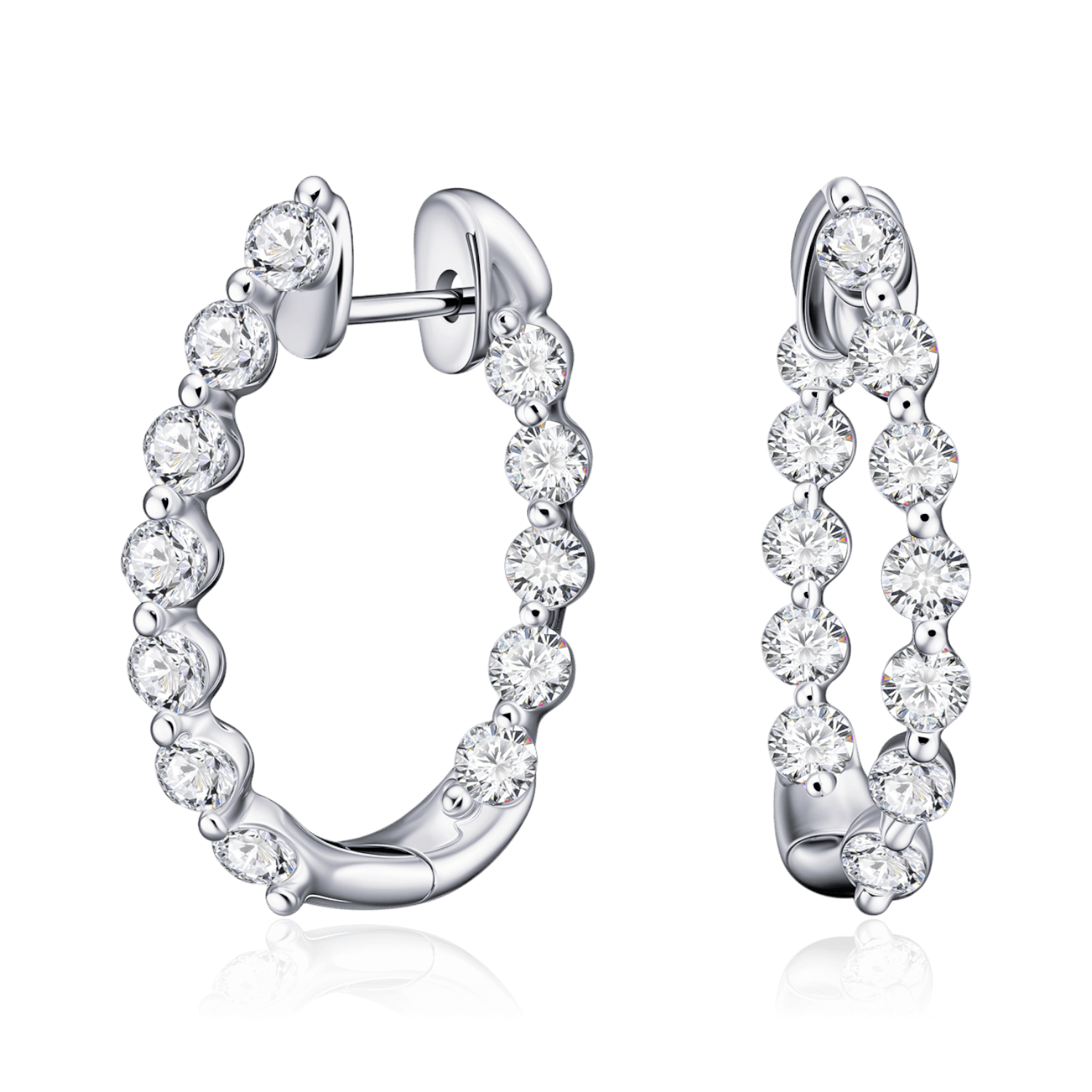Серьги с бриллиантами из белого золота 585 пробы (арт. 134012)