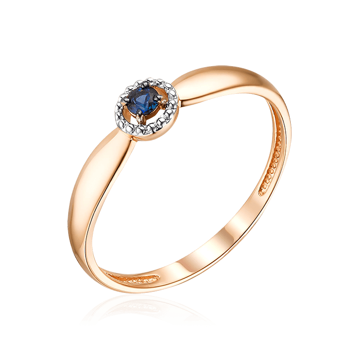 Кольцо с сапфиром из красного золота 585 пробы, фото № 1