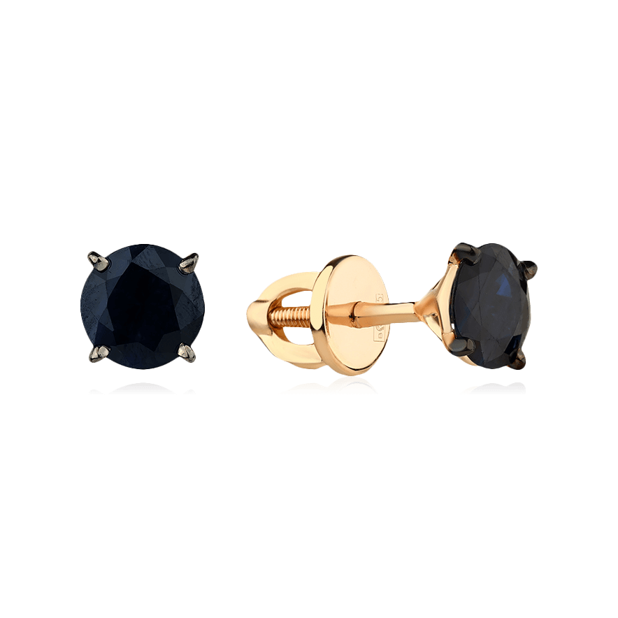 Серьги с сапфиром из красного золота 585 пробы (арт. 92753)