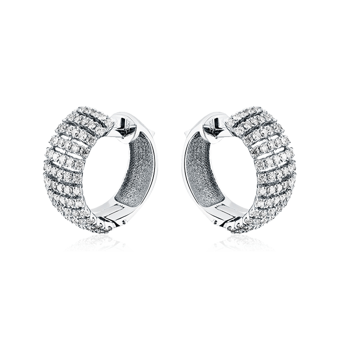 Серьги с бриллиантами из белого золота 585 пробы, фото № 1