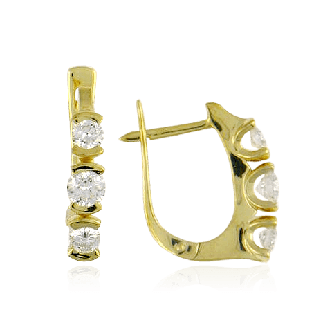 Серьги с бриллиантами Beautiful Crown из желтого золота 750 пробы (арт. 10622)