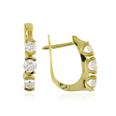 Серьги с бриллиантами "Beautiful Crown" из желтого золота 750 пробы (арт. 10622)