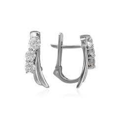 Серьги с фианитами из красного золота 585 пробы (арт. 39965)
