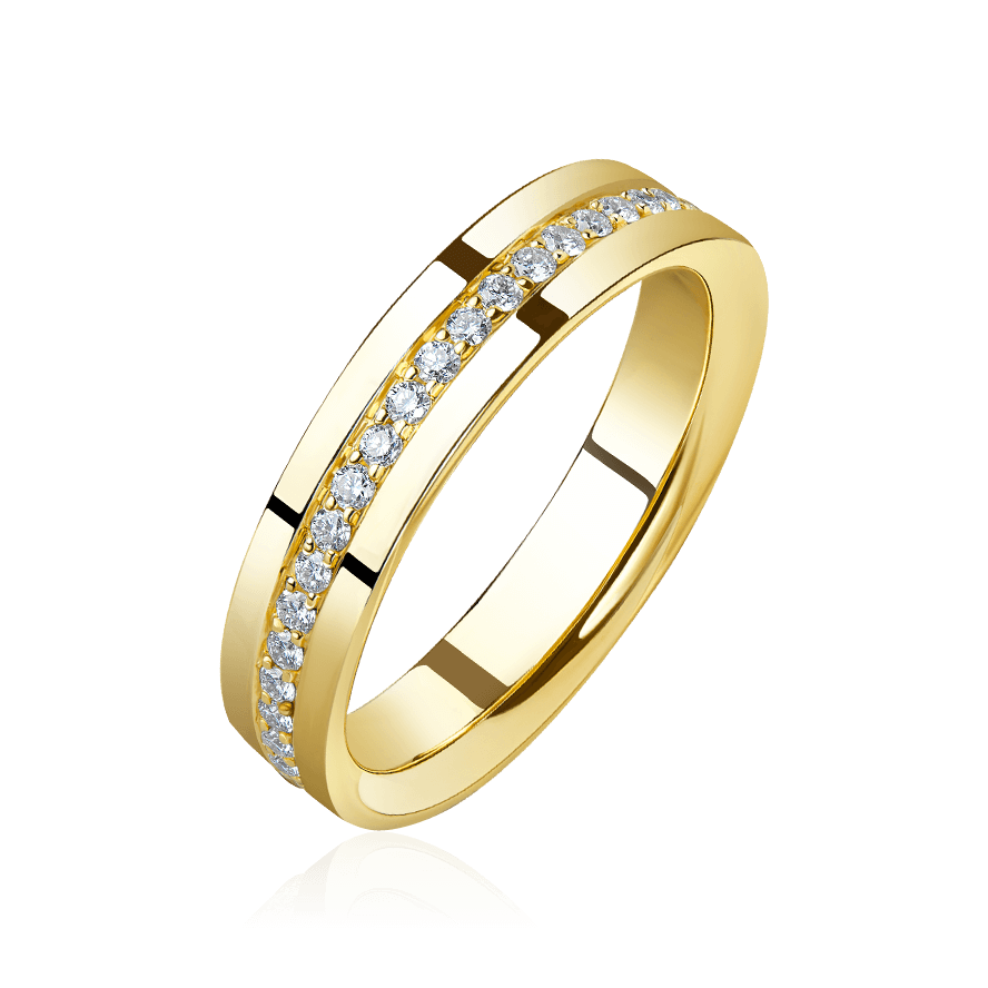 Кольцо с бриллиантами из желтого золота 585 (арт. 90394)