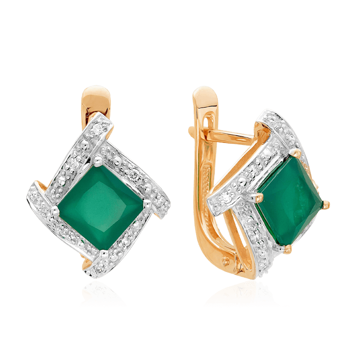 

Серьги с сапфиром, бриллиантами из красного золота 585 пробы