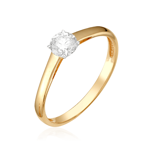 Кольцо с бриллиантами из желтого золота 585 (арт. 54371)