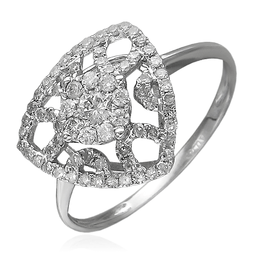 Кольцо малинка с бриллиантами из белого золота 585, фото № 1