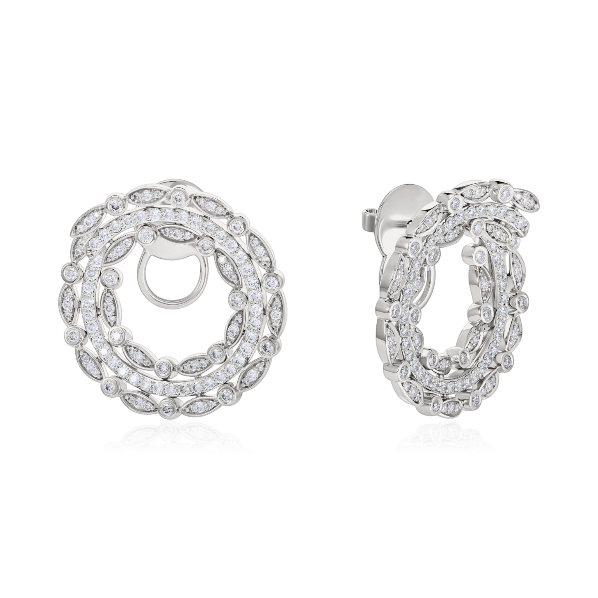 Серьги с бриллиантами из белого золота 585 пробы (арт. 126556)