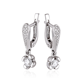 Серьги с бриллиантами из белого золота 585 пробы из коллекции Chic (арт. 41704)