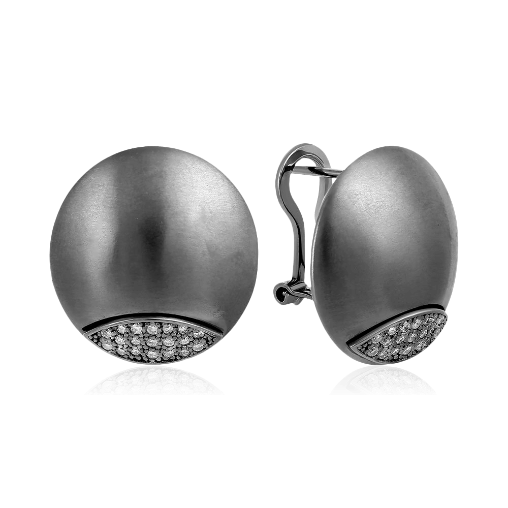 Серьги с бриллиантами из белого золота 585 пробы (арт. 103135)