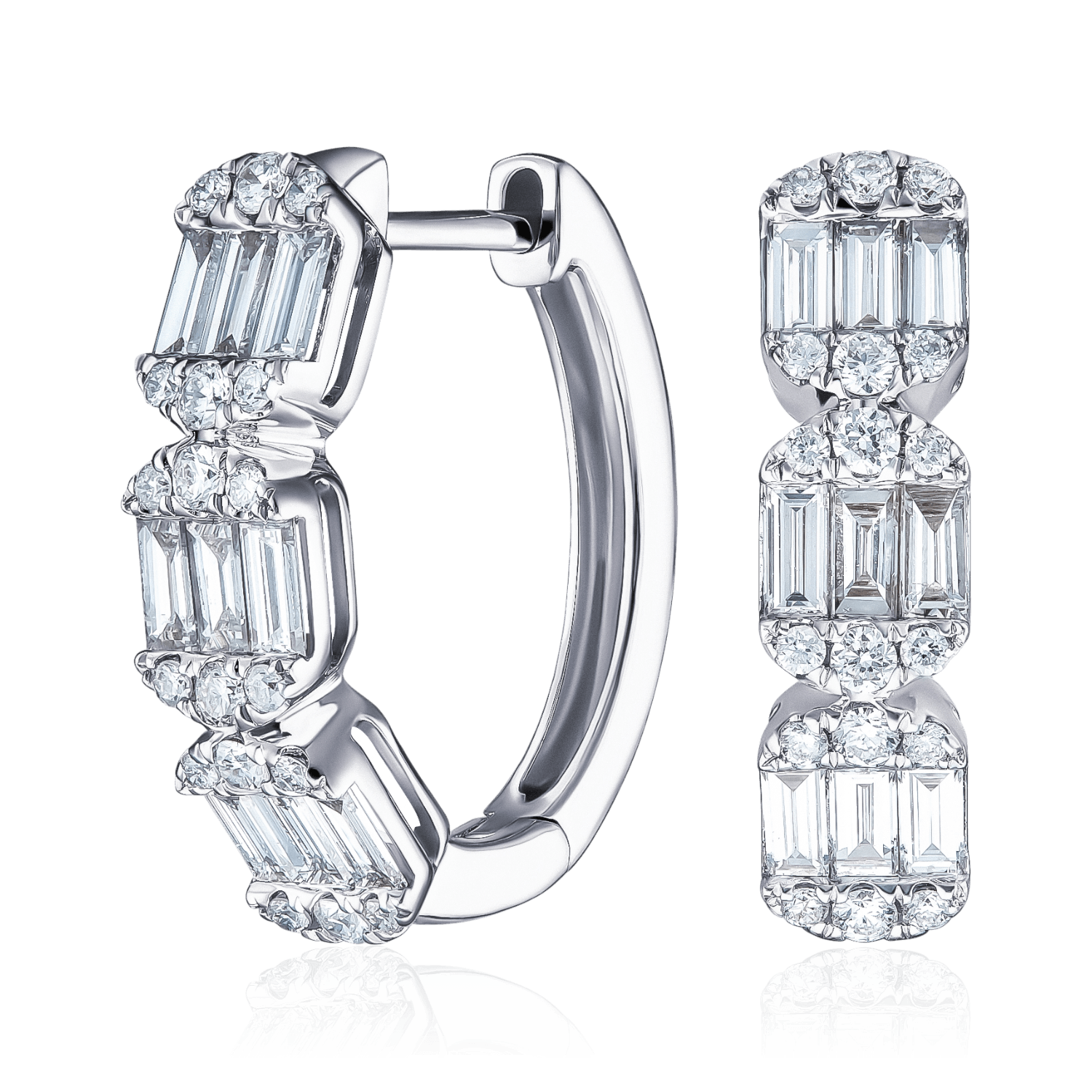 Серьги с бриллиантами из белого золота 750 пробы (арт. 134127)