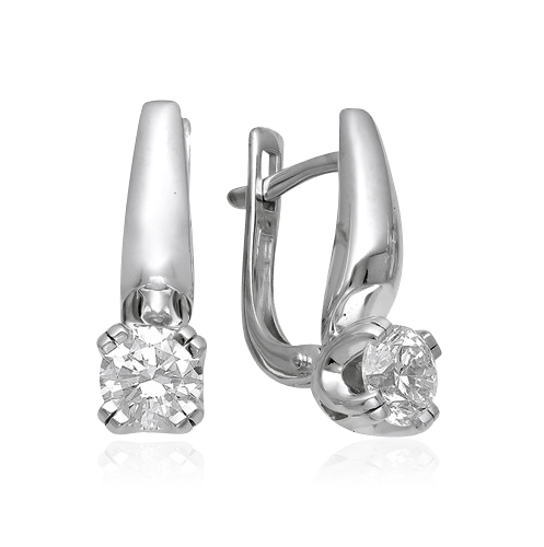 Серьги с бриллиантами из белого золота 585 пробы (арт. 30835)