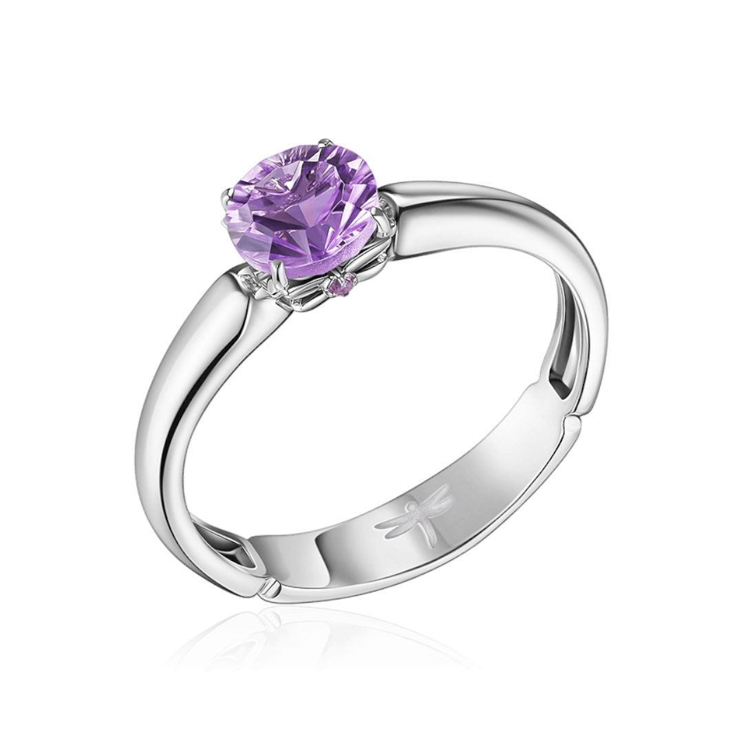 Кольцо "Libelle" с сапфиром, аметистом из белого золота 585 пробы (арт. 128917)