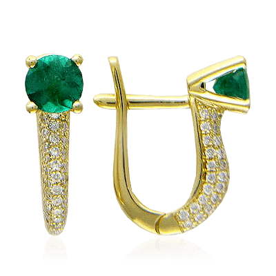 

Серьги с изумрудом, бриллиантами "Оазис"