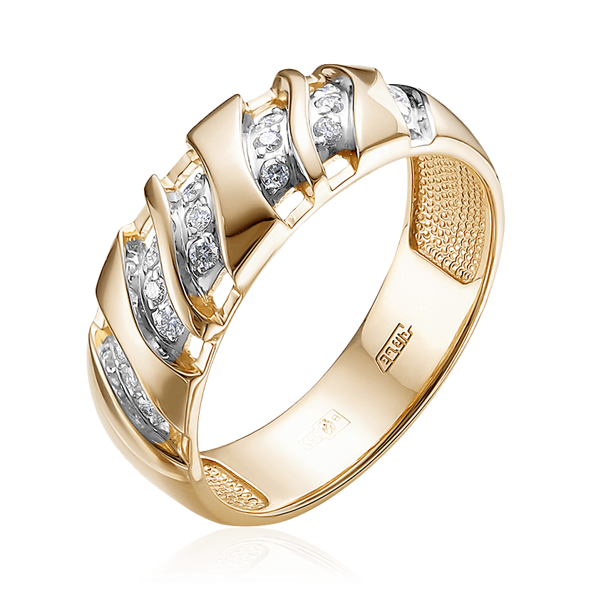 Кольцо с бриллиантами из комбинированного золота 585 (арт. 88993)