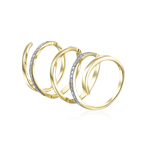 Кольцо с бриллиантами из красного золота 585 (арт. 55088)