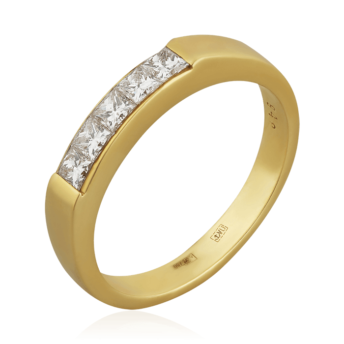 Кольцо с бриллиантами из желтого золота 750 пробы (арт. 75520)