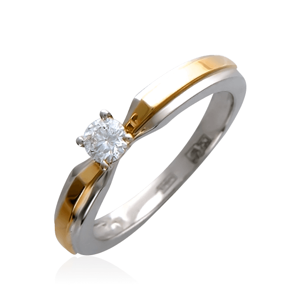 Помолвочное кольцо с бриллиантом Диковинный цветок, фото № 1