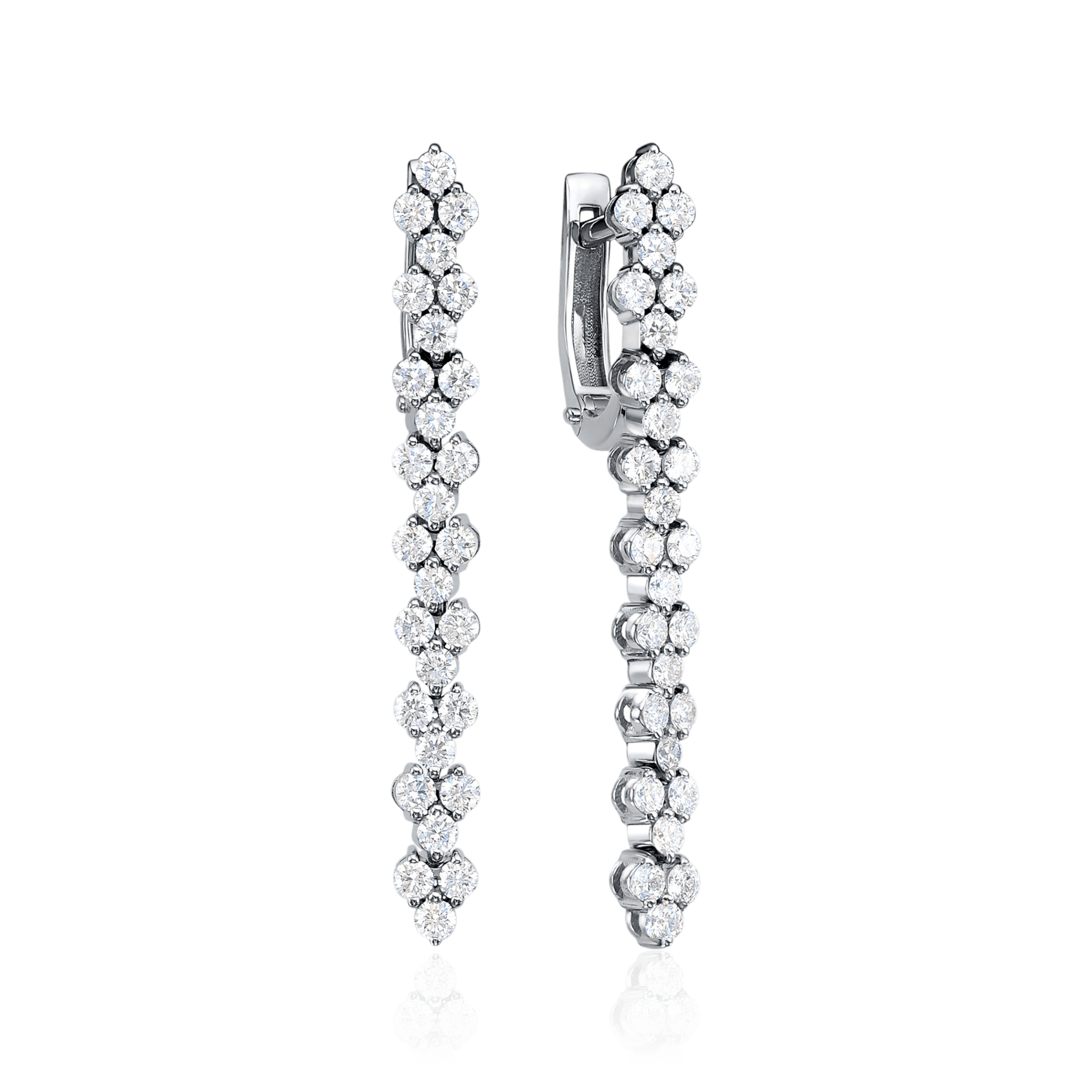 Серьги с бриллиантами из белого золота 585 пробы (арт. 133432)