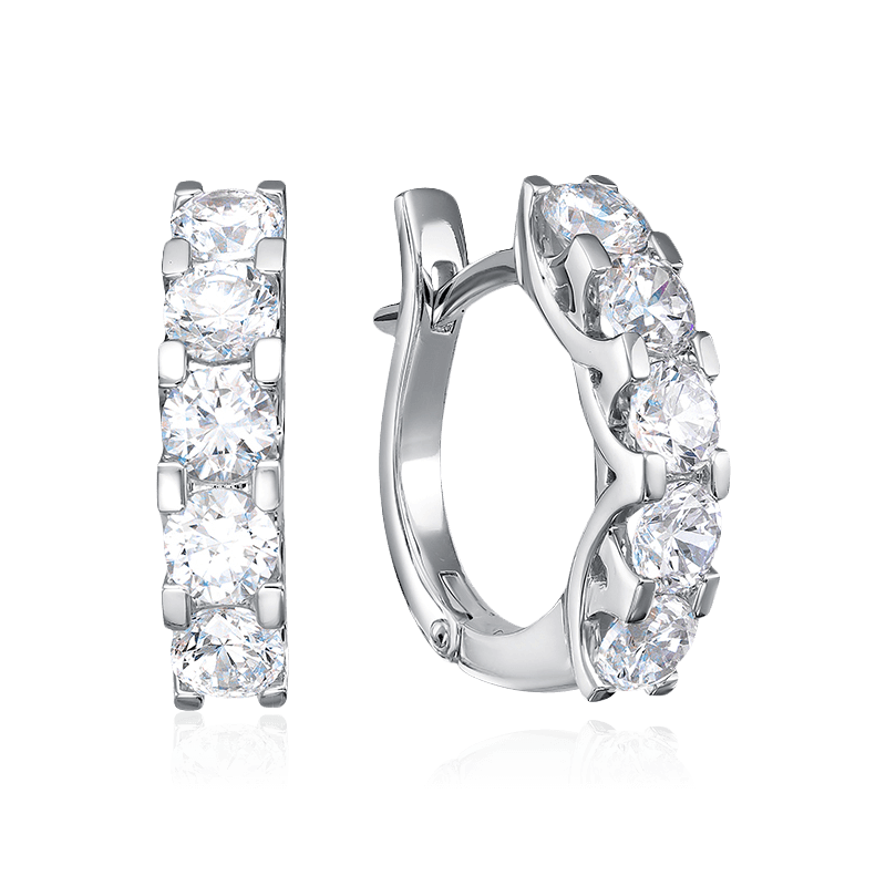 Серьги с бриллиантами из белого золота 585 пробы (арт. 122469)