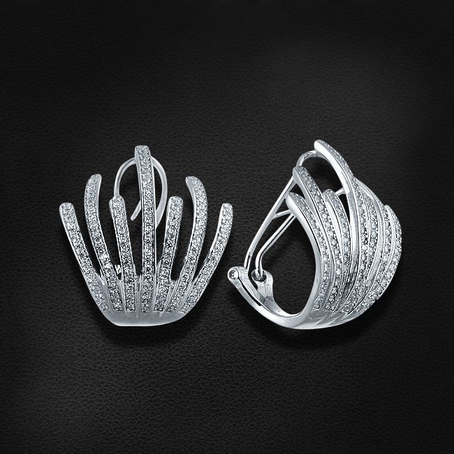 

Серьги с цирконием из серебра 925 пробы
