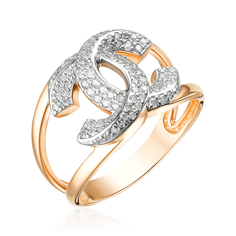 Кольцо с монограммой Chanel с бриллиантами из красного золота 585 пробы, фото № 1