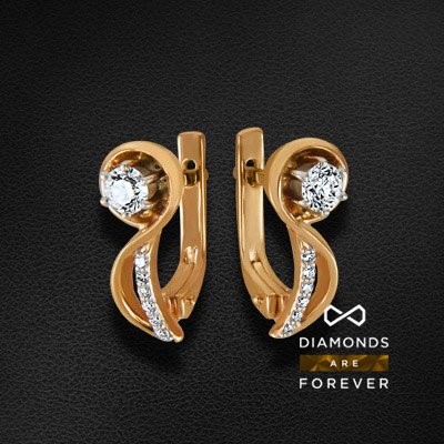 

Серьги с бриллиантами из красного золота 585 пробы