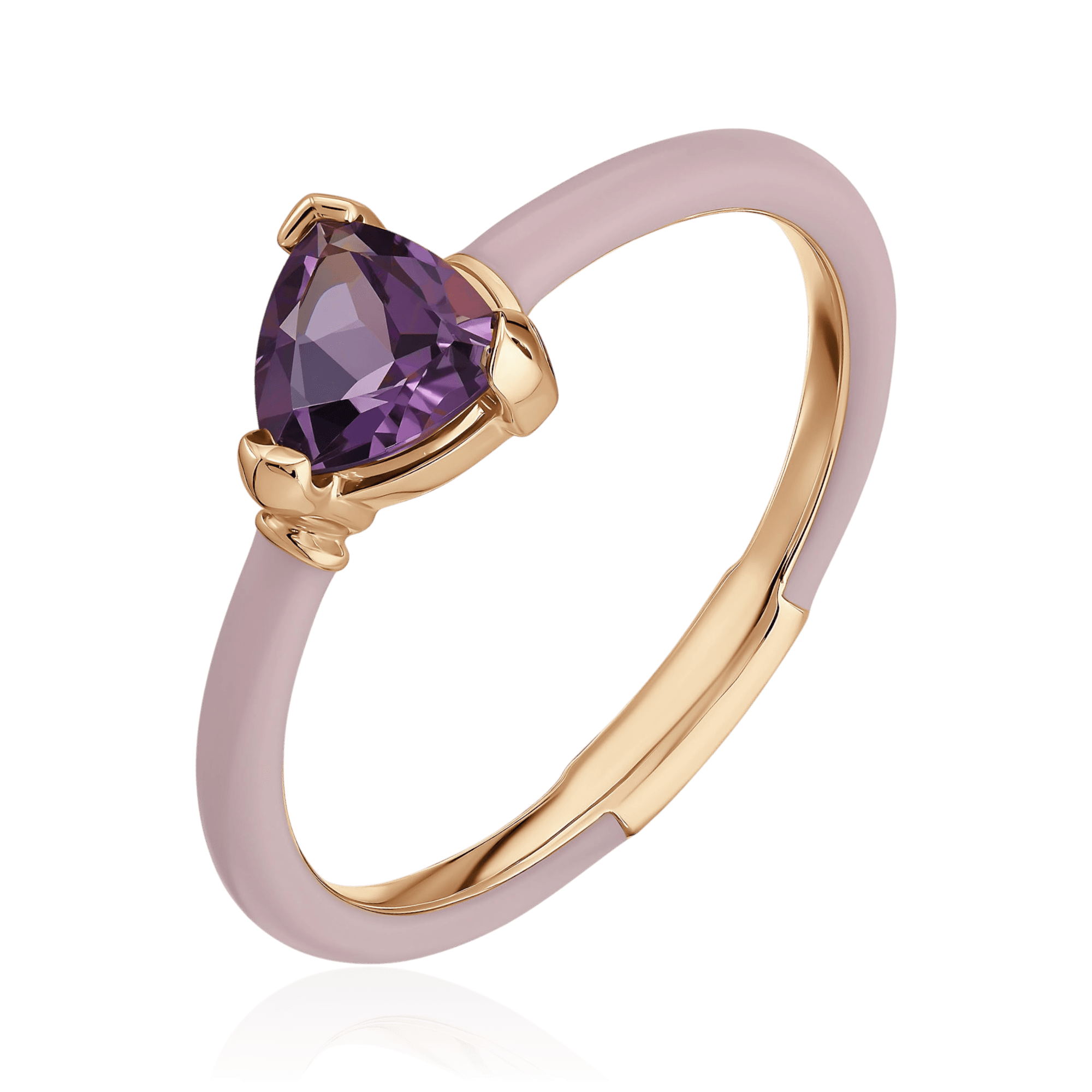 Кольцо с аметистом из желтого золота 585 пробы (арт. 131822)