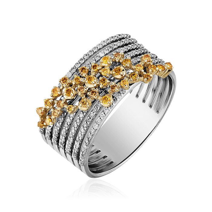 Кольцо с бриллиантами из белого золота 585 (арт. 59588)