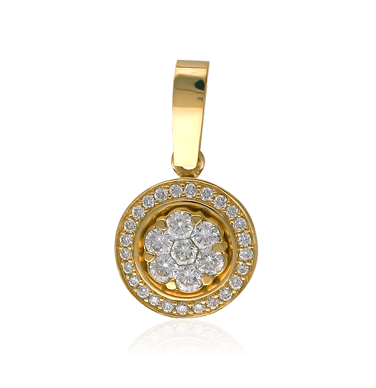 Кулон с бриллиантами Нежность из желтого золота 750 пробы (арт. 10044)