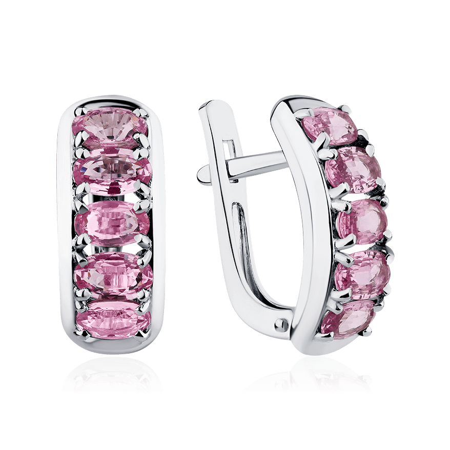 Серьги с сапфиром из белого золота 585 пробы (арт. 88318)