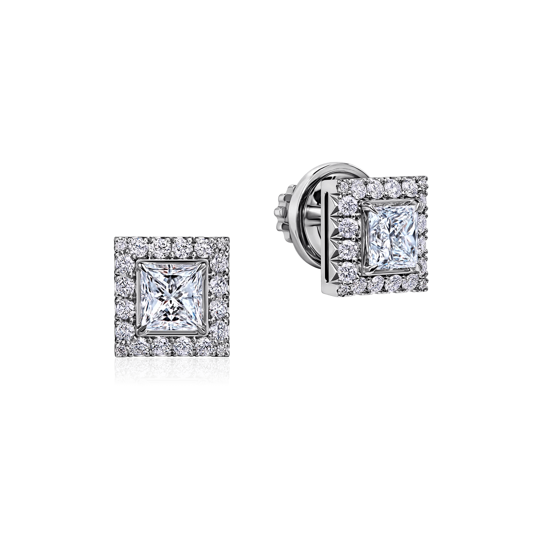 Серьги с бриллиантами из белого золота 750 пробы (арт. 102531)