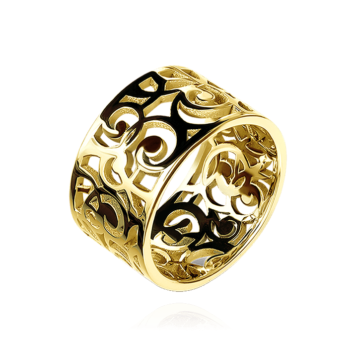 Кольцо без вставок из желтого золота 585 пробы (арт. 44581)